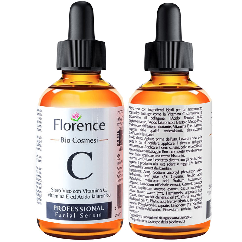 [Australia] - Big 2.11oz. ORGANIC Advanced Vitamin C Serum and Hyaluronic Acid for Face, Eye Contour. Serum Vitamin C with Anti-Aging and Wrinkle Ingredients, suitable for Derma Roller. Dermatologically Tested 