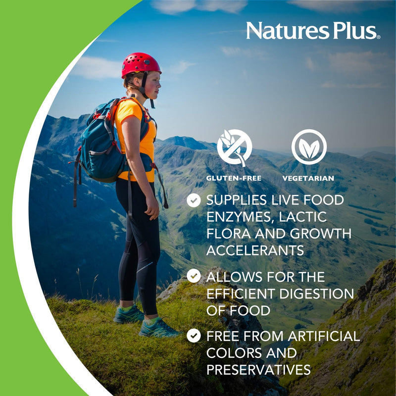 [Australia] - NaturesPlus ActiZyme - Gut Health Supplement, Contains Digestive Enzymes, Probiotics, Aminogen, Bioperine - 90 Vegetarian Capsules (45 Servings) 