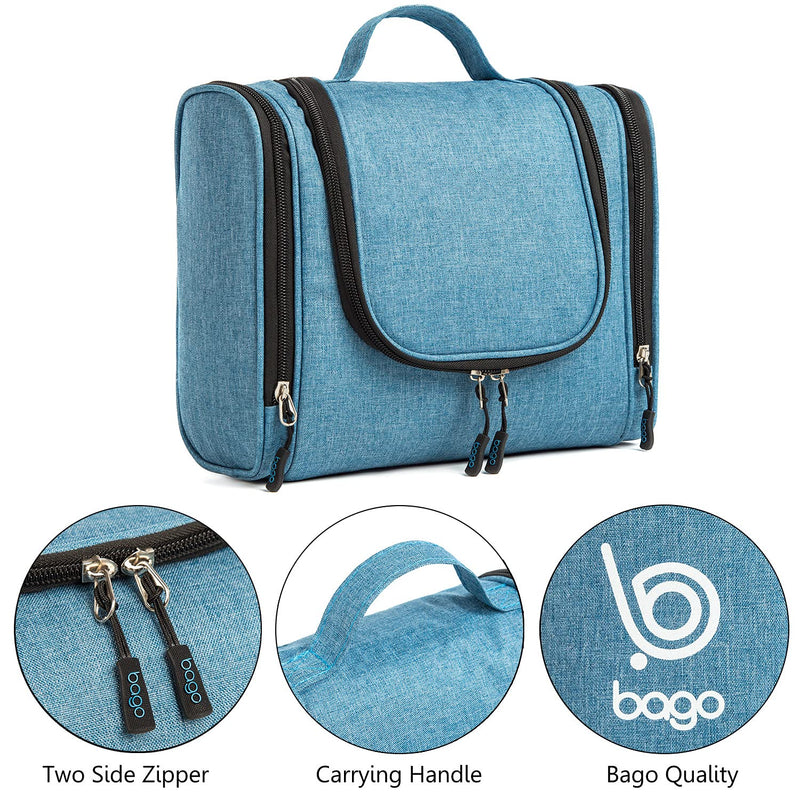 [Australia] - Bago Travel Toiletry Bag for Men Women and Kids. A Perfect Hanging Cosmetic Pouch/Toiletries Organiser for Home/Overnight Make Up Kit (SnowBlue) Snowblue 