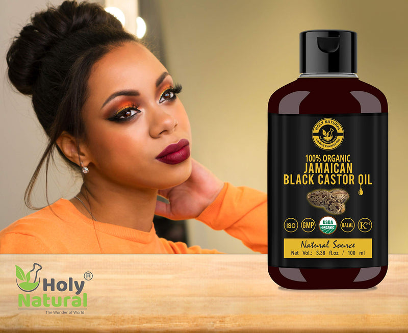 [Australia] - Organic Jamaican Black Castor Oil (3.38 fl oz) USDA Certified, Black Castor oil, Jamaican black castor oil, Traditional Handmade with Typical and Traditional roasted castor beans smell,100% Pure black Castor Oil (No Additive, No preservative) 