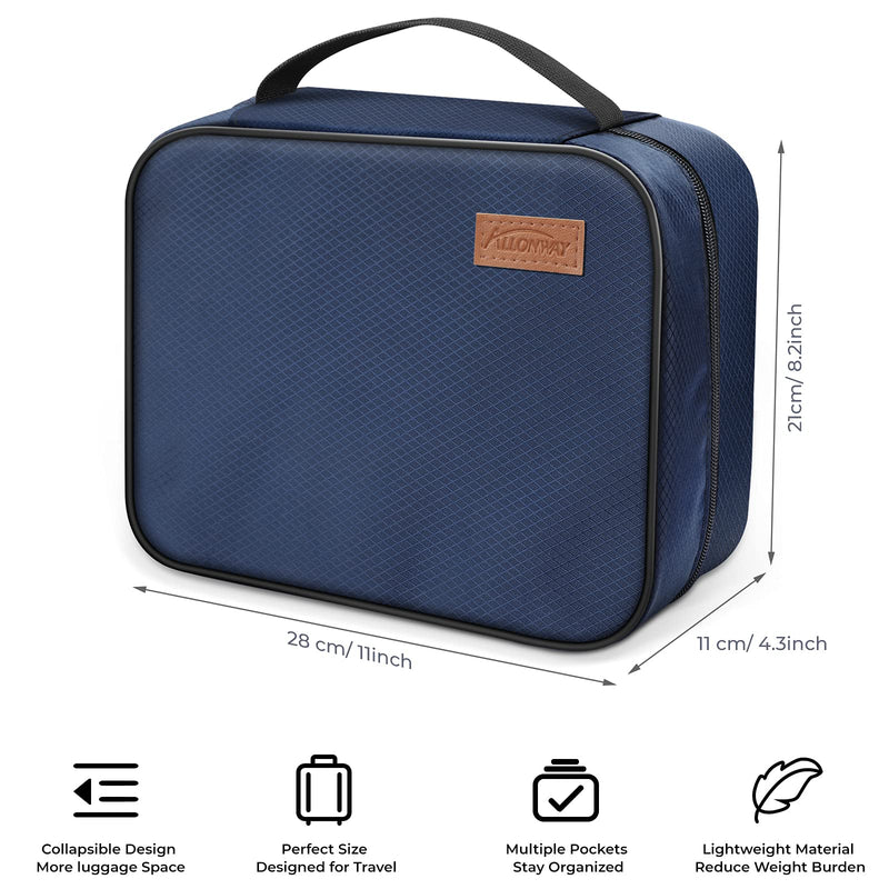 [Australia] - ALLONWAY Toiletry Bag, Travel Hanging Toiletry Bag, Waterproof and Stain Resistant Large Wash Bag for Women and Men, Toiletries Makeup Cosmetic Organizer Bag for Business Trip, Gym and Vacation, Blue 