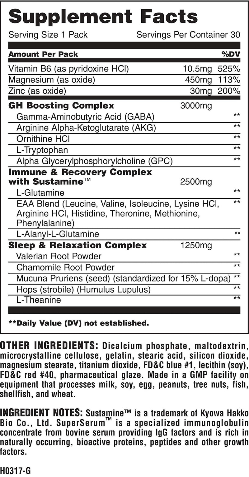 [Australia] - Animal PM - Zinc, Magnesium, Vitamin B6 - GBA + AKG - Immune and Recovery Complex - Sleep and Relaxation Complex - Night time Anabolic Recovery Stack - 30 Night Supply 
