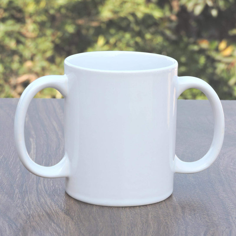 [Australia] - Dual Handle Mug to Aid Tremors, MICROWAVE SAFE, 11.83 US Fl. Oz. (350 Ml), BPA-FREE - WHITE Color 