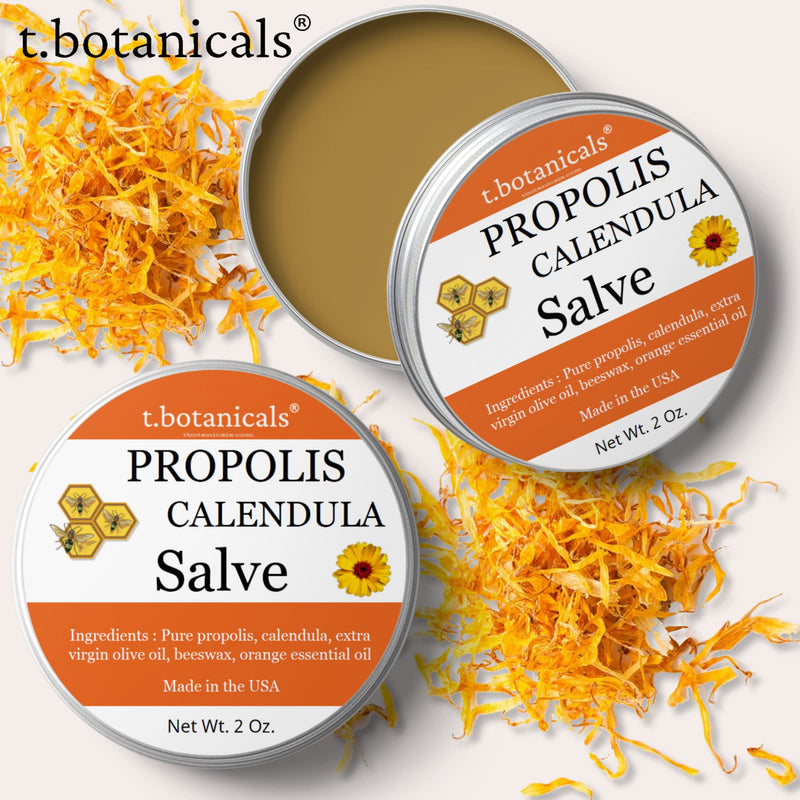 [Australia] - Propolis Calendula Salve, Skin Soothing Balm, Herbal Moisturizer Ointment, Made in USA (2 oz.) 