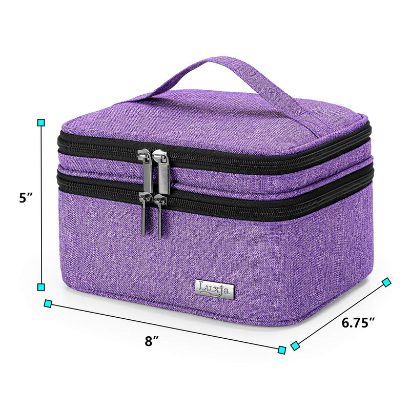 [Australia] - Luxja Essential Oil Carrying Case - Holds 30 Bottles (5ml-30ml, Also Fits for Roller Bottles), Double-Layer Organizer for Essential Oil and Accessories, Purple (Bag Only) Double-layer Bag: Fits for 30 bottles 