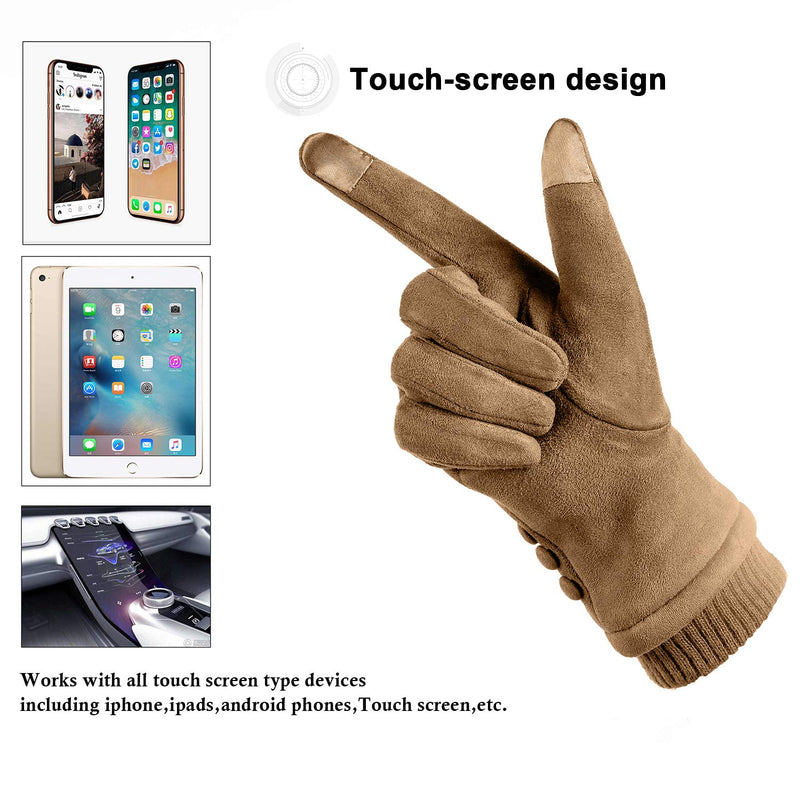 [Australia] - Womens Gloves Winter Touch Screen Texting Phone Windproof Gloves for Women Fleece Lined Thick Warm Gloves 