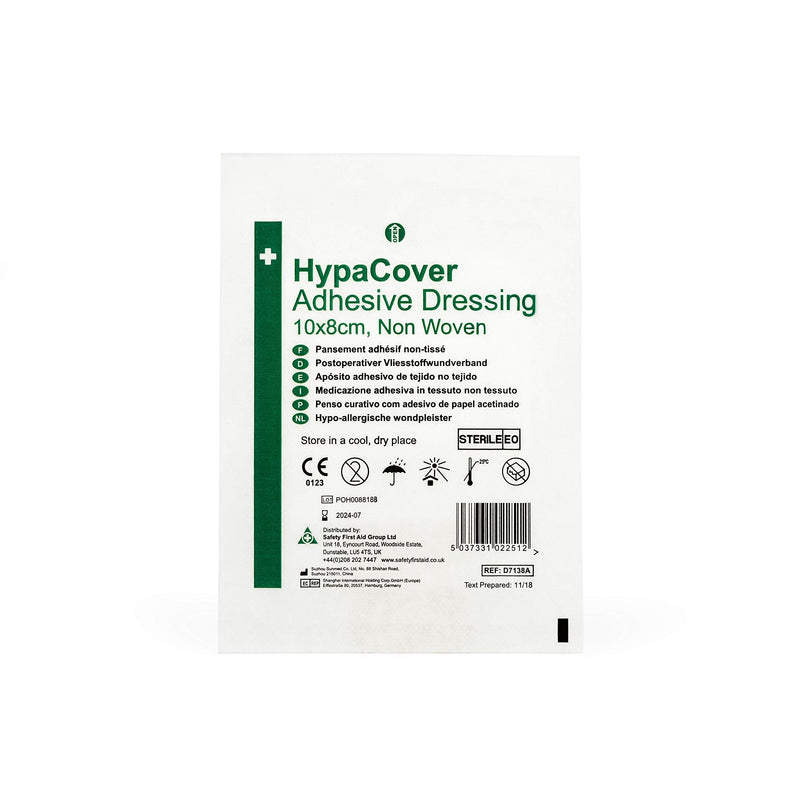 [Australia] - HypaCover Adhesive Wound Dressing - Large 10 x 8 cm (Pack of 25) Sterile Hypoallergenic Large (10 x 8 cm) Adhesive Dressings Single 