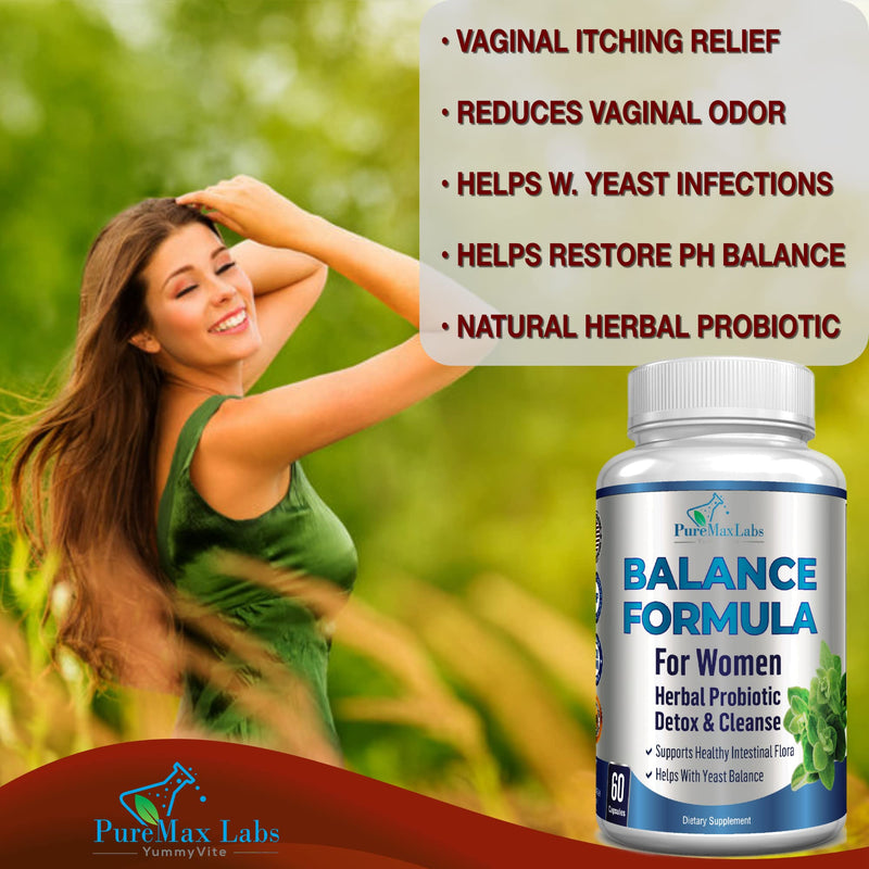 [Australia] - Balance Complex for Women - for Vaginal Health, Herbal Detox & Cleanse, Vaginal Probiotics, Supports Healthy Intestinal Flora, Helps with Yeast Infections 60 Capsules 