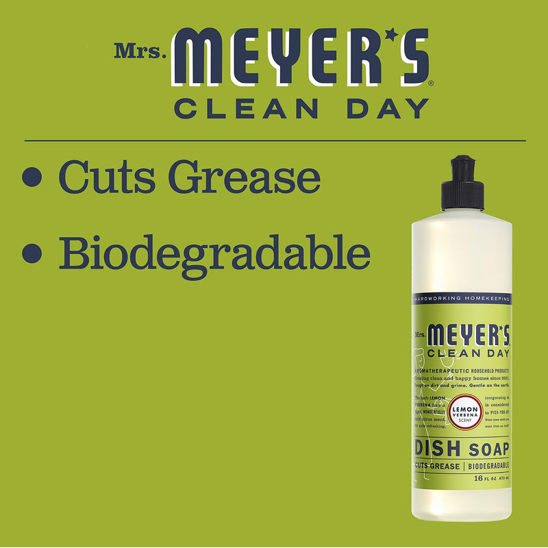 [Australia] - Mrs. Meyer's Clean Day Liquid Dish Soap, Lemon Verbena, 16 ounce bottle 