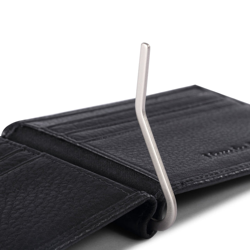 [Australia] - Volvo Bifold Money Clip Wallet with 6 Credit Card Slots - Genuine Leather 