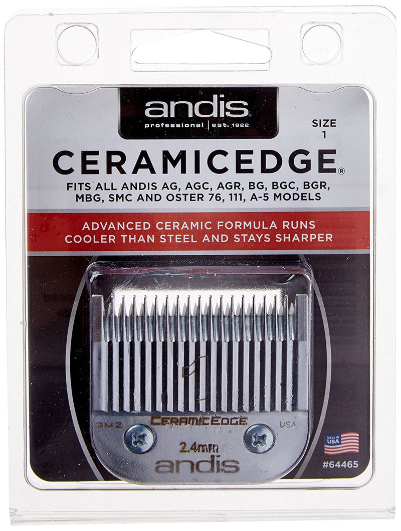 [Australia] - Andis 64465 CeramicEdge Carbon-Infused Detachable Clipper Blade, Size 1, 3/32-Inch Cut Length 