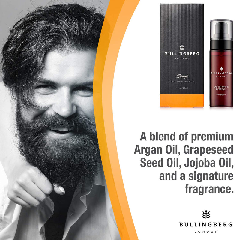 [Australia] - Triumph Beard Oils 30ml by Bullingberg - Award-winning Beard Oil For Men, Fragrance Notes Include Bergamot, Neroli Blossoms, Lavender Sprigs, Lemon and Mandarin Zest, Made in UK 