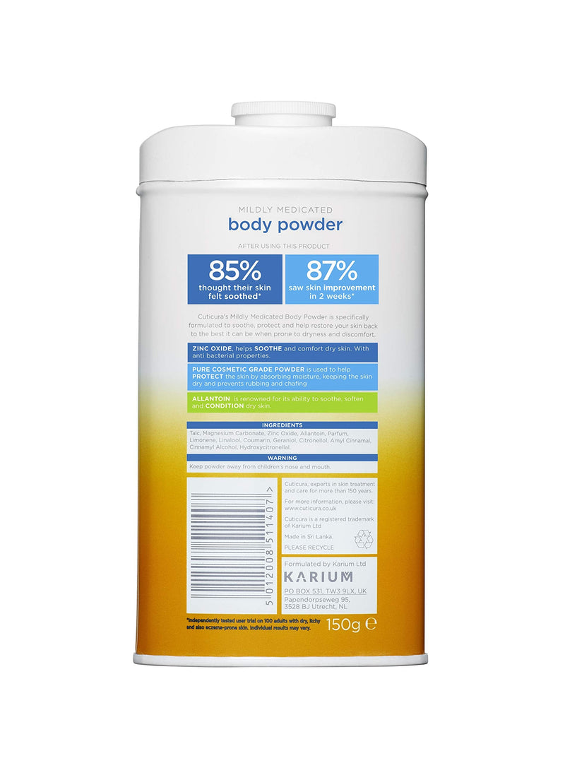 [Australia] - Cuticura, Mildly Medicated Talcum Powder Body Powder Packaging May Vary, White, 150 Gram 150 g (Pack of 1) 