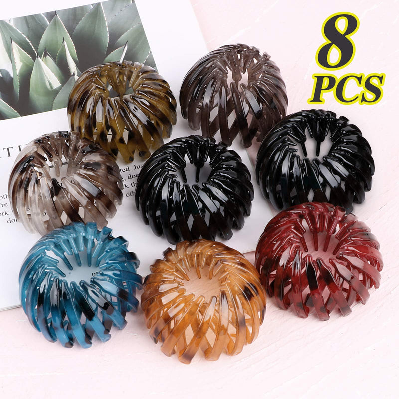 [Australia] - 8pcs Ponytail Hairpin Curling Clip, Hair Clips for Women, Bird Nest Hair Holder Hair Claw Clips Bun Makers Hair Accessories for Girls Women 