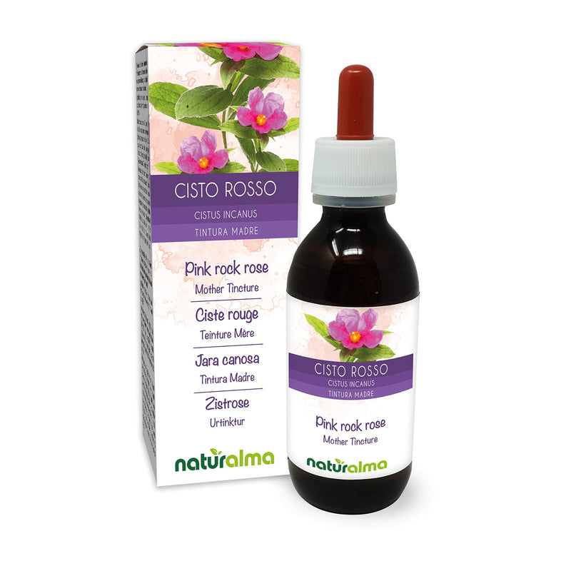 [Australia] - Pink Rock Rose (Cistus incanus) herb Alcohol-Free Mother Tincture Naturalma | Liquid Extract Drops 120 ml | Food Supplement | Vegan 120 ml (Pack of 1) 
