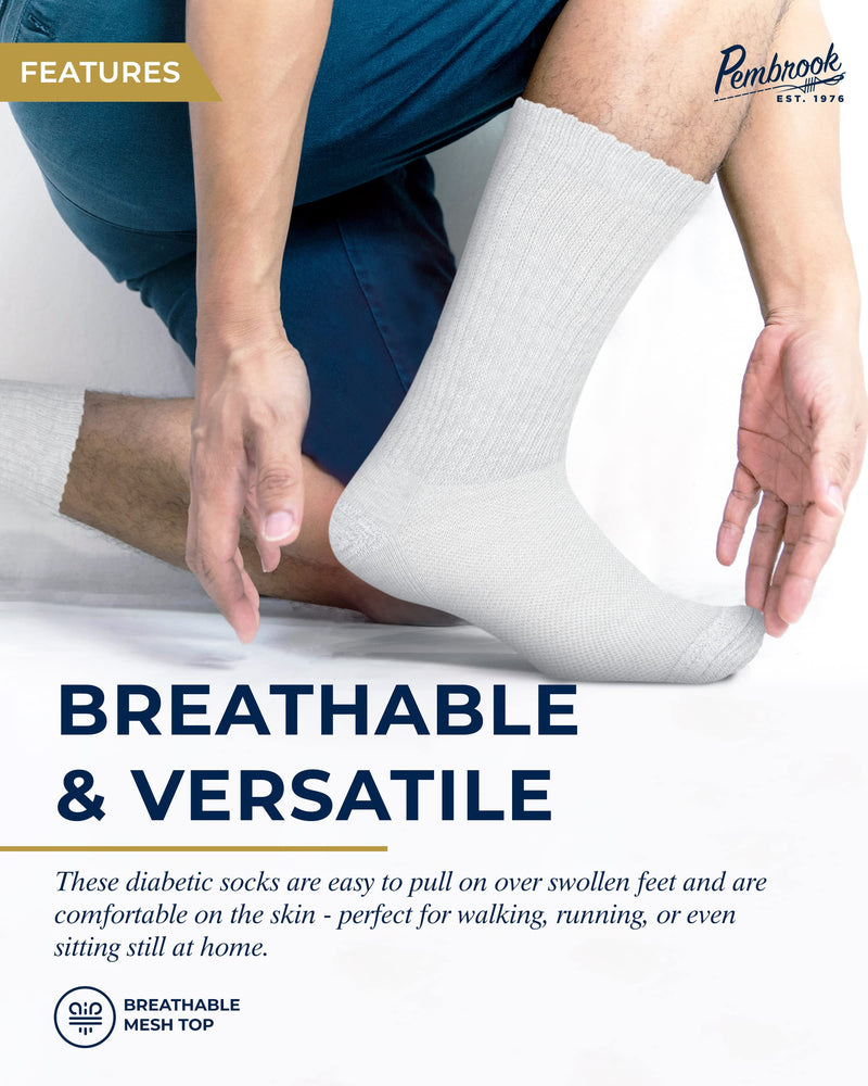 [Australia] - Pembrook Diabetic Socks for Men and Women - Non Binding Socks Women | Neuropathy Socks for Men and Neuropathy Socks for Women | Edema Socks for Diabetics Women | Diabetic Socks Women Medium 2 Black / 2 Grey / 2 White 