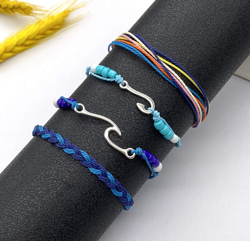 [Australia] - 14 Pieces Bracelets for Teen Girls Wave Strand Anklet Bracelets Set,Handmade Cute Sunflower Adjustable Braided Rope Bracelet Bohemian Beach Friendship Jewelry Christmas Gifts Feature Sunflower Set 