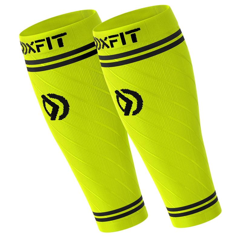 [Australia] - OXFIT Calf Compression Sleeve for Men & Women - Shin Splints Support, Calf Sleeves Ideal for Running, Injury Recovery, Leg Socks, Muscle Cramps - Pair (XL, Yellow) XL 