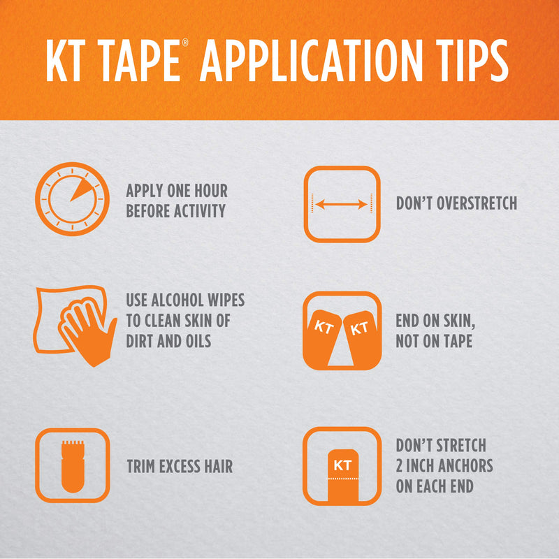 [Australia] - KT Tape Original Cotton Elastic Kinesiology Therapeutic Athletic Tape, 20 Pack, 10” Cut Strips Black - Precut 