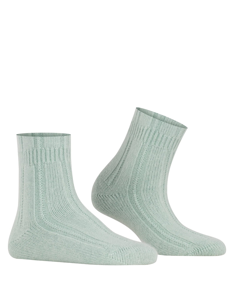 [Australia] - FALKE Women's Bedsock Socks Angora Wool Black White More Colours Ladies Thick Thermal Fluffy Indoor Sock Calf Length Plain 1 Pair 2.5-5 Green (Peppermint 7792) 