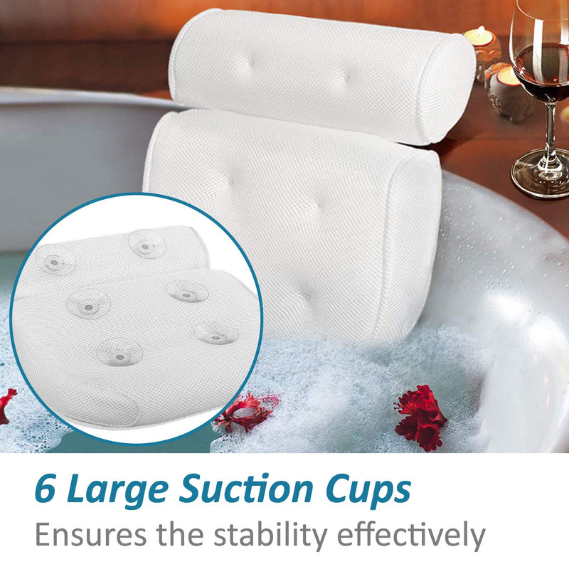 [Australia] - Bath Pillow Bathtub Spa Pillow Tub Neck Pillow Perfect Head Neck Back and Shoulder Support Fits All Bathtub, Hot Tub, Jacuzzi, Home Spa with 3D Air Mesh Technology and Non-Slip 6 Suction Cups (BLUE) BLUE 