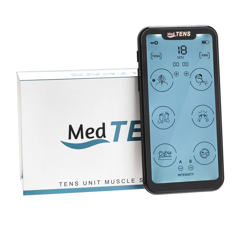 [Australia] - MedTens Tens Unit EMS Muscle Stimulator Touchscreen Rechargeable Tens Machine Device 24 Massage Modes 8 Large Replacement Pads Dual Channel Pain Relief Therapy Pulse Therapy Device 