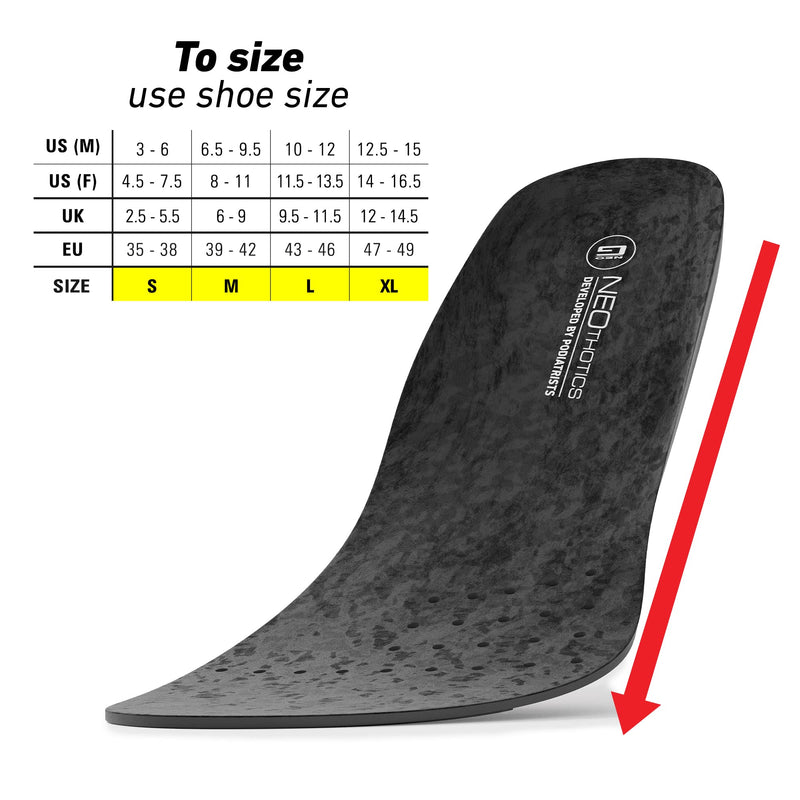 [Australia] - Neo G NeoThotics Pro-Expert Plantar Fasciitis Arch Support Insoles for Women and Men - Full Length Orthotic Inserts for Foot Pain, Heel Pain, Knee Back Pain, Achilles Tendonitis Relief - M Medium 