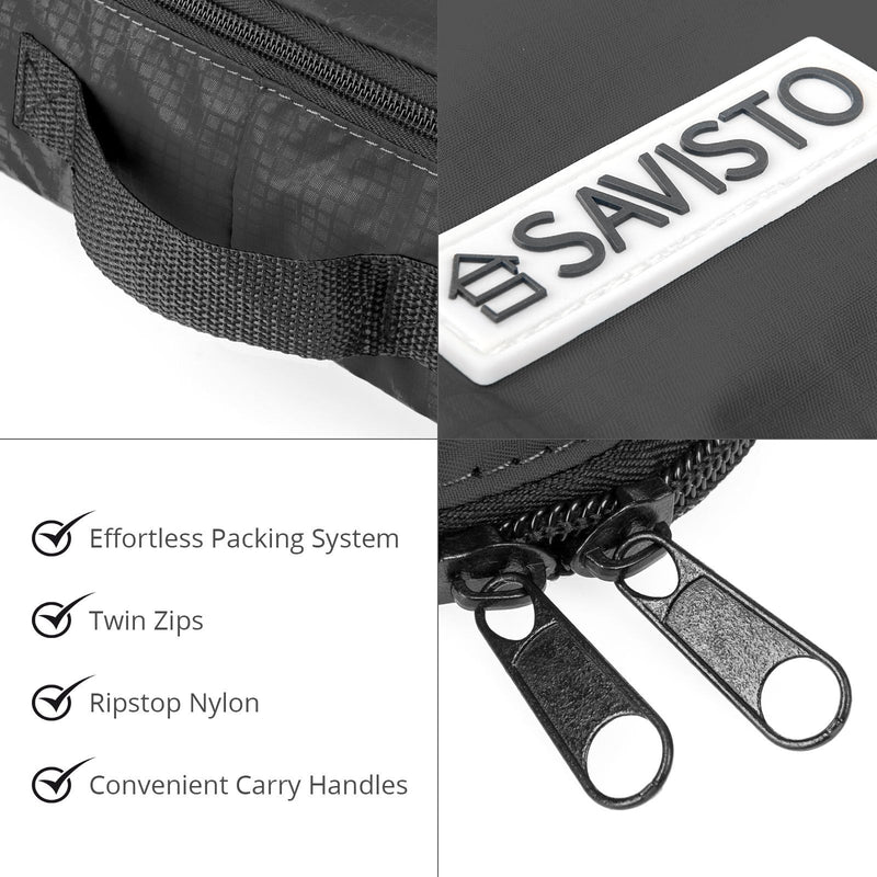 [Australia] - Savisto Packing Cubes - Small, Medium, Large, XL (6-Piece Set) - 7 Colours (1x XL / 2x L / 2x M / 1x S, Black) 1x XL / 2x L / 2x M / 1x S 