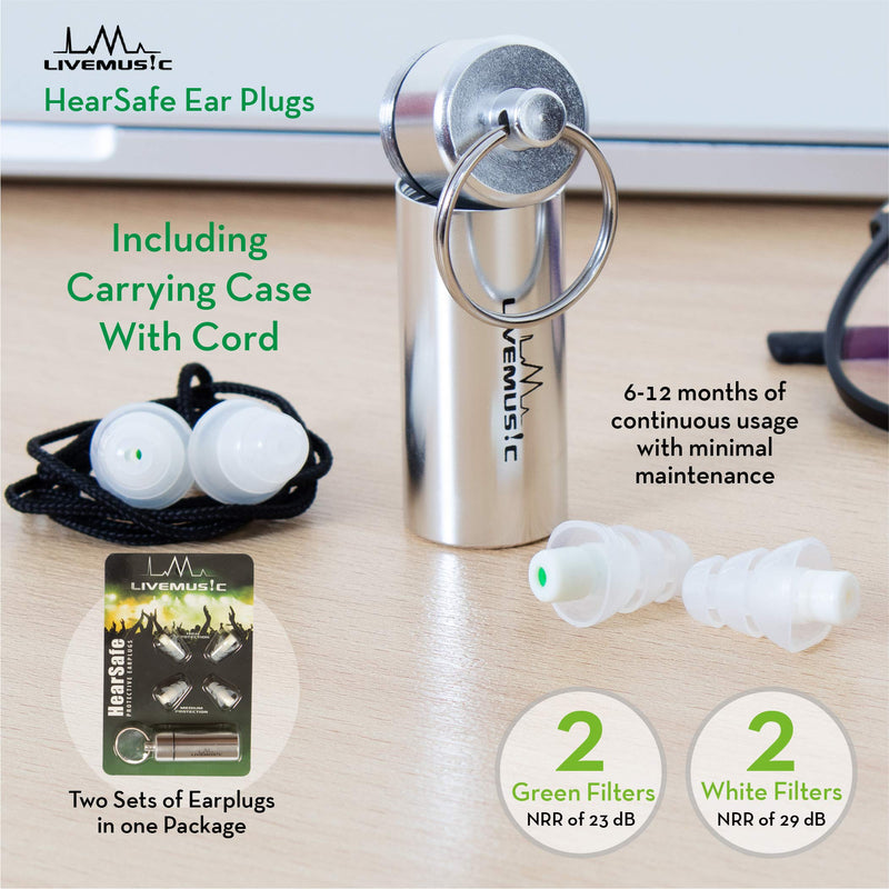 [Australia] - LiveMus!c HearSafe Ear Plugs - High Fidelity Earplugs for Musician, Concert, Drummer, DJ & Clubbing - Reusable, Comfortable - Noise Protection, Cancelling (Standard Size) Standard 