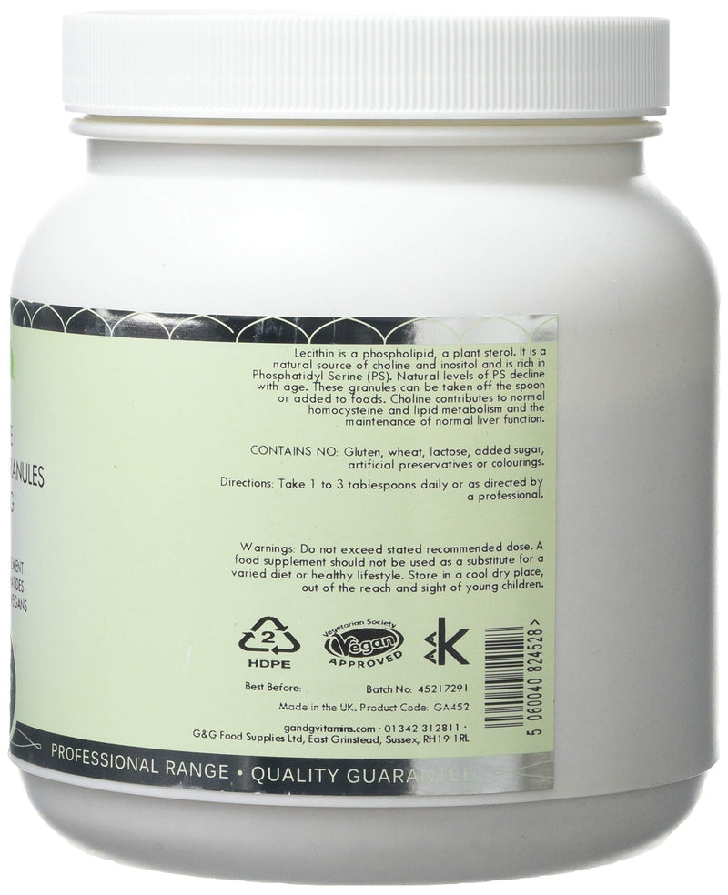 [Australia] - Soy Lecithin Granules | 400g of Pure Lecithin Granules | 98% Phosphatides | G&G Vitamins 