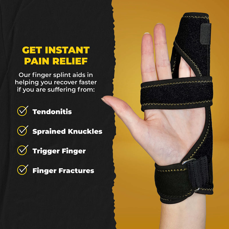 [Australia] - Pinky Finger Splint - Trigger Finger Brace for Middle Metacarpals and Knuckles - Boxer Splint & Ulnar Gutter Splint for Left or Right Hand – One Size Fits All - Copper Infused Nylon By CopperJoint 