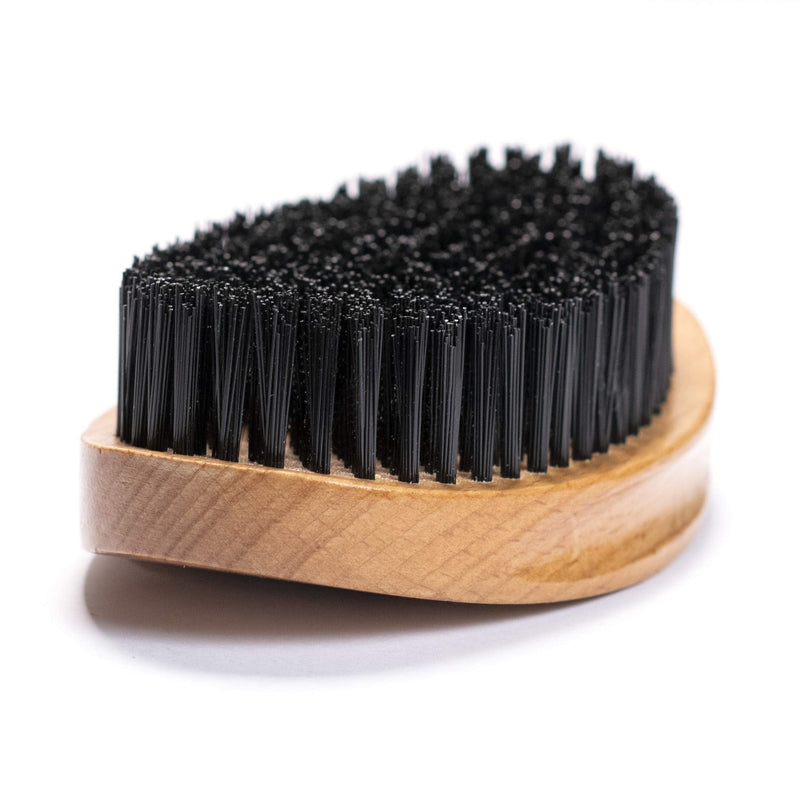 [Australia] - Vegan Friendly Beard Brush For Men - 100% Cruelty Free Non Animal Hair - Top Quality Synthetic Bristle With Natural Beech Wood Handle - Shape And Style Your Beard + Use With Beard Oil, Balm Or Wax 