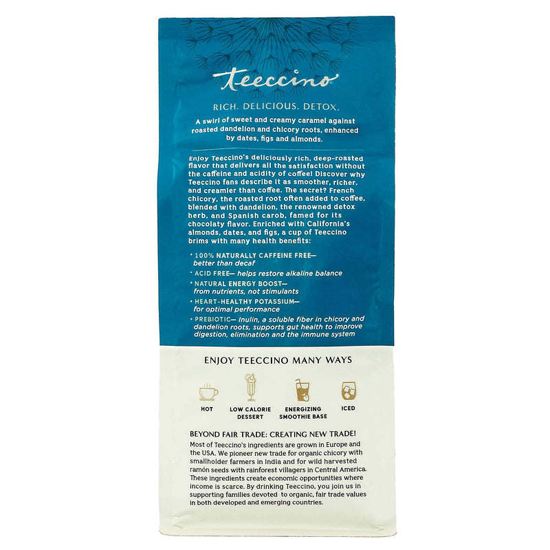 [Australia] - Teeccino Coffee Alternative – Dandelion Caramel Nut – Detox Deliciously with Dandelion Herbal Coffee That’s Prebiotic, Caffeine Free & Gluten Free, Medium Roast, 10 Ounce 