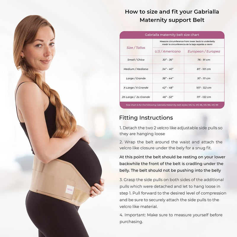 [Australia] - GABRIALLA Elastic Maternity Support Belt, Prevent Lower Back Pain and Stretch Marks, Lightweight Pregnancy Belly Band, Best Belly Band for Running and Exercising Moms, MS-96 B S Beige Small 