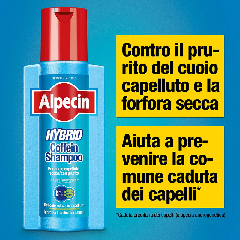 [Australia] - Alpecin Hybrid Shampoo 250ml | Shampoo for natural hair growth for sensitive and dry scalp | Hair loss shampoo for man hair 