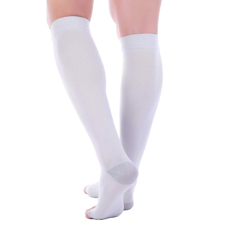 [Australia] - Doc Miller Open Toe Compression Socks 1 Pair 15-20 mmHg Firm Support Gray Medium 