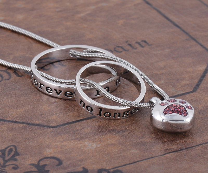 [Australia] - Cring Coco Womens&Mens No Longer by My Side,Forever in My Heart Carved Locket Cremation Urn Necklace for mom & dad pet 