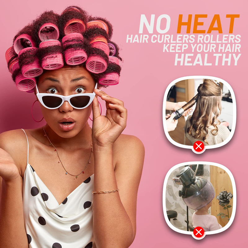 [Australia] - Thrilez 24 Pcs Hair Rollers Set, include 12 Pcs Self Grip Hair Rollers & 12Pcs Duckbill Clip, Salon Hairdressing Curlers Hair Curlers Rollers Tools for Women, men, kids (48mm) 24 Piece Set 