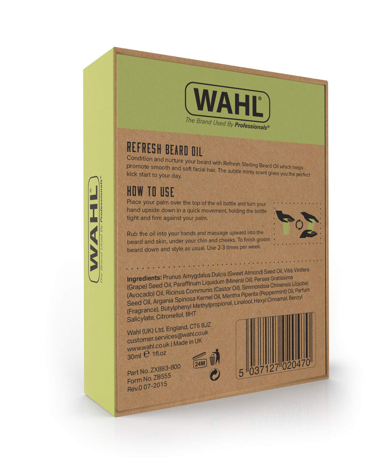 [Australia] - Wahl Refresh Beard Oil, Beard Softener to Nourish Skin and Hair, Moisturiser to Stop Beard Itch, Beard Moisturiser, Beard Care for Men, Smooth and Soft Facial Hair, Hydrate and Condition 