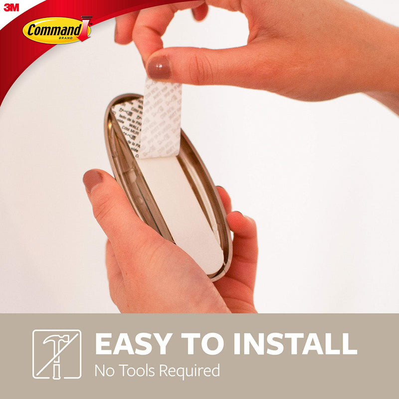 [Australia] - Command Large Traditional Plastic Hook, Brushed Nickel, 1-Hook, 2-Strips, Organize Damage-Free 1 Hook 
