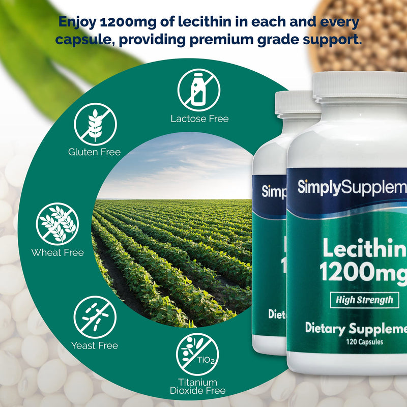 [Australia] - Soy Lecithin Capsules 1200mg | 120+120 (240) Capsules | Manufactured in The UK 240 Count (Pack of 1) 