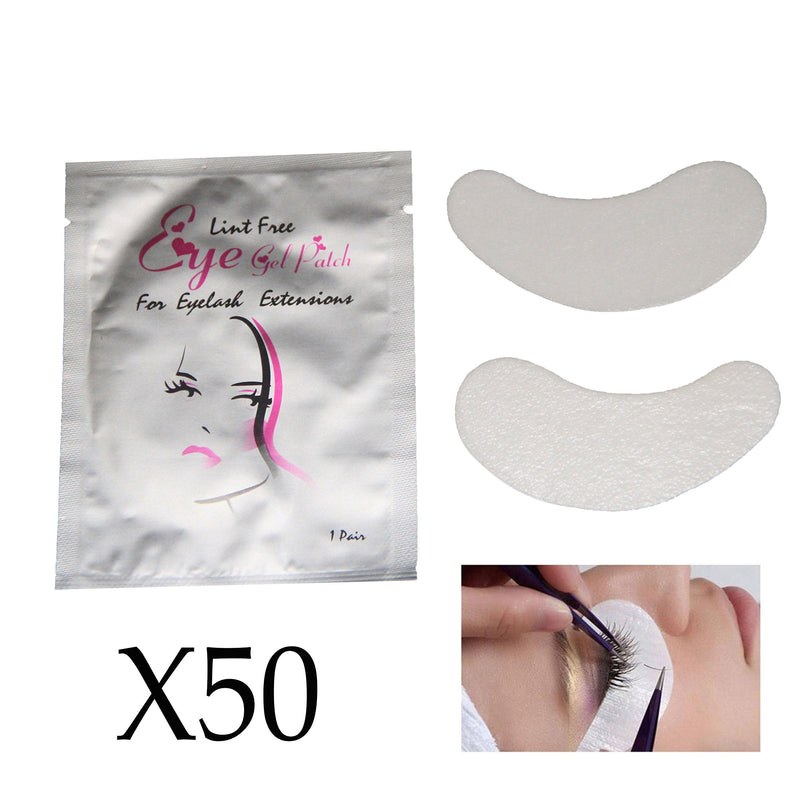 [Australia] - Eye Gel Pads, 50pcs of Under Eye Gel Pads for Eyelash Lash Extensions Lint Free Lash Eye Pads Patches 