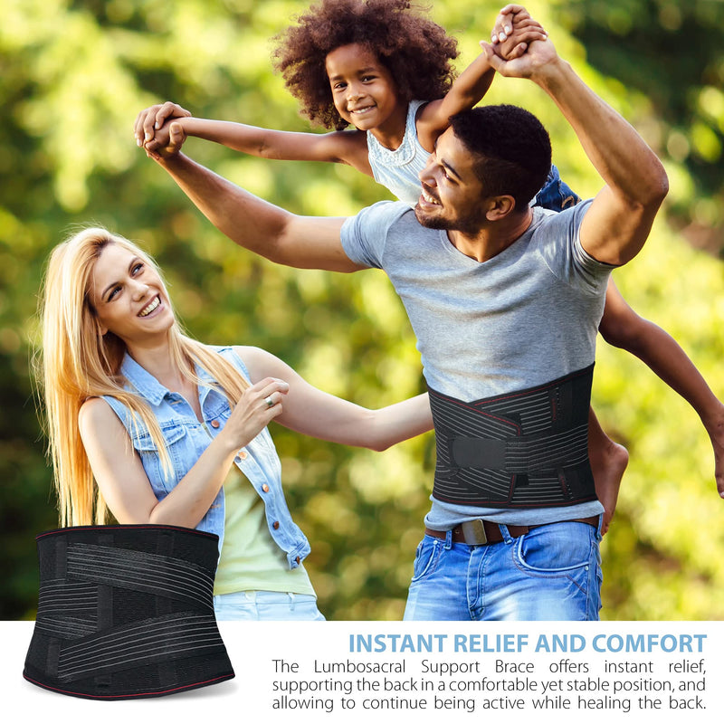 [Australia] - ORTONYX Lumbar Support Belt Lumbosacral Back Brace – Ergonomic Design and Breathable Material - XS/S (Waist 26"-32.2") Black XS/M (Waist 26"-32.2") 
