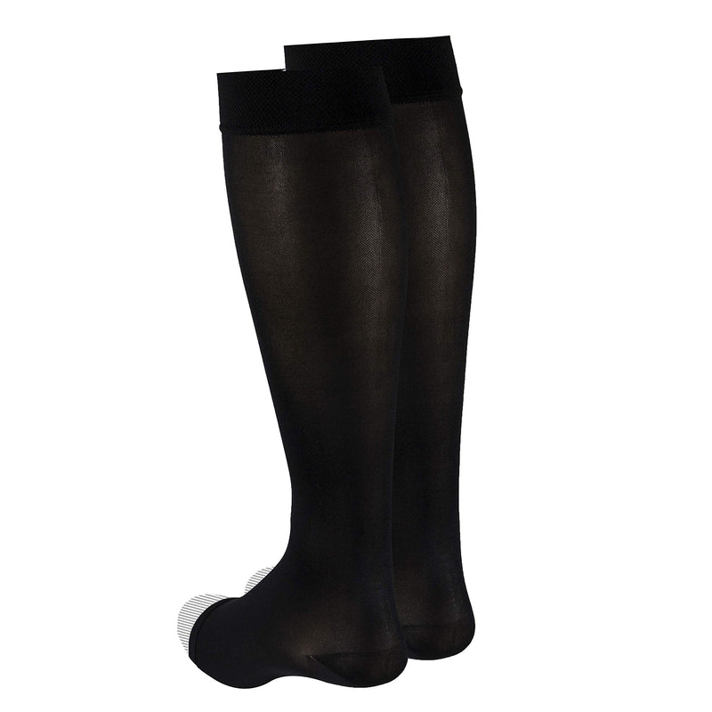 [Australia] - Truform Women's Compression Stockings, 15-20 mmHg, Knee High Length, Open Toe, Opaque, Black, Small Black (Open Toe) Small (1 Pair) Casual 