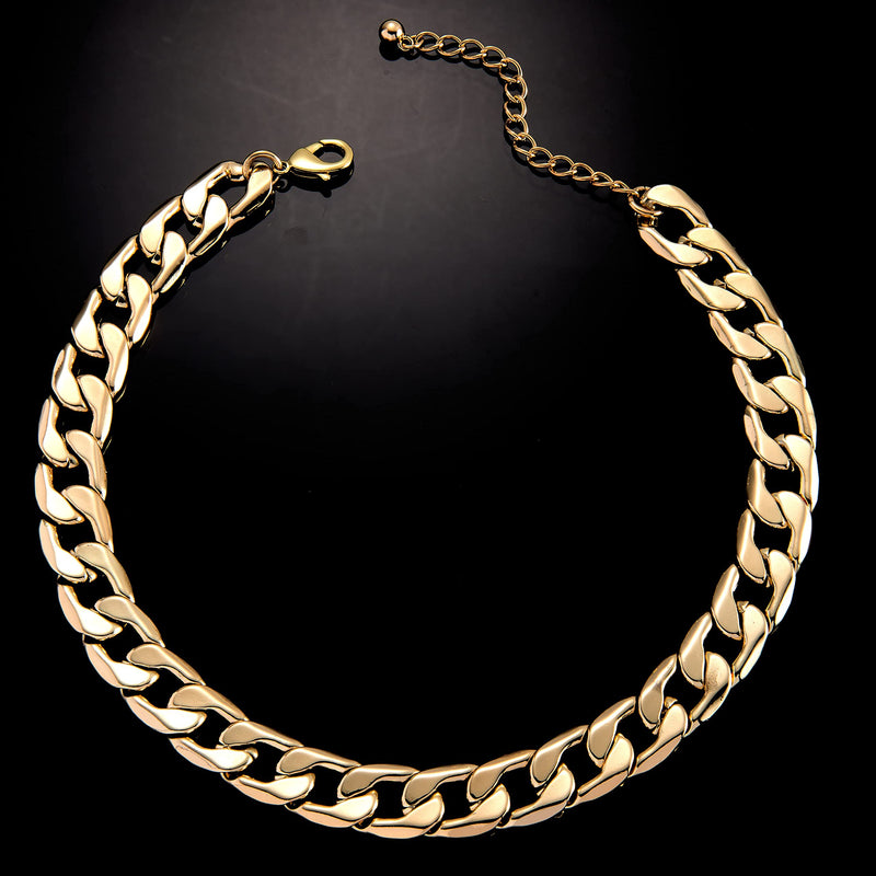 [Australia] - Cuban Chunky Necklace: Big Thick Hip Hop Link 14K Gold Plated Chain Jewelry for Cool Girls Boys Teens Women Men 16.0 Inches 