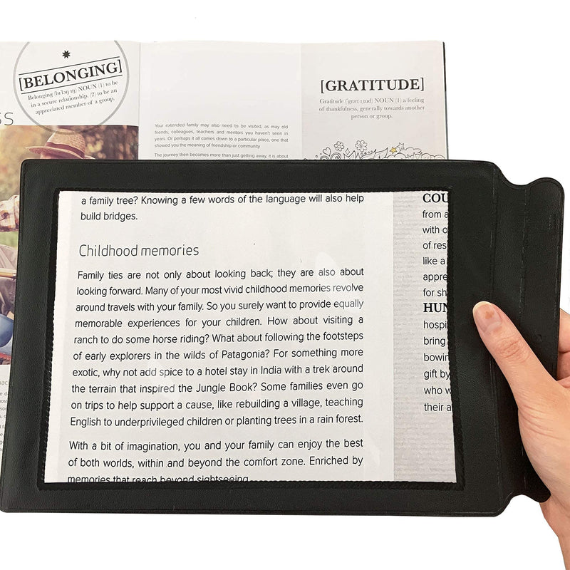 [Australia] - MagDepo Magnifying Sheet Flat Full Page Reading Magnifier Perfect Reading Aid for Elderly and People with Low Vision with 1 Bonus Card Magnifier 