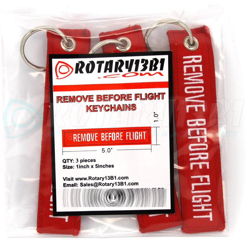 [Australia] - Remove Before Flight Key Chain - 3 Pack Red by Rotary13B1 