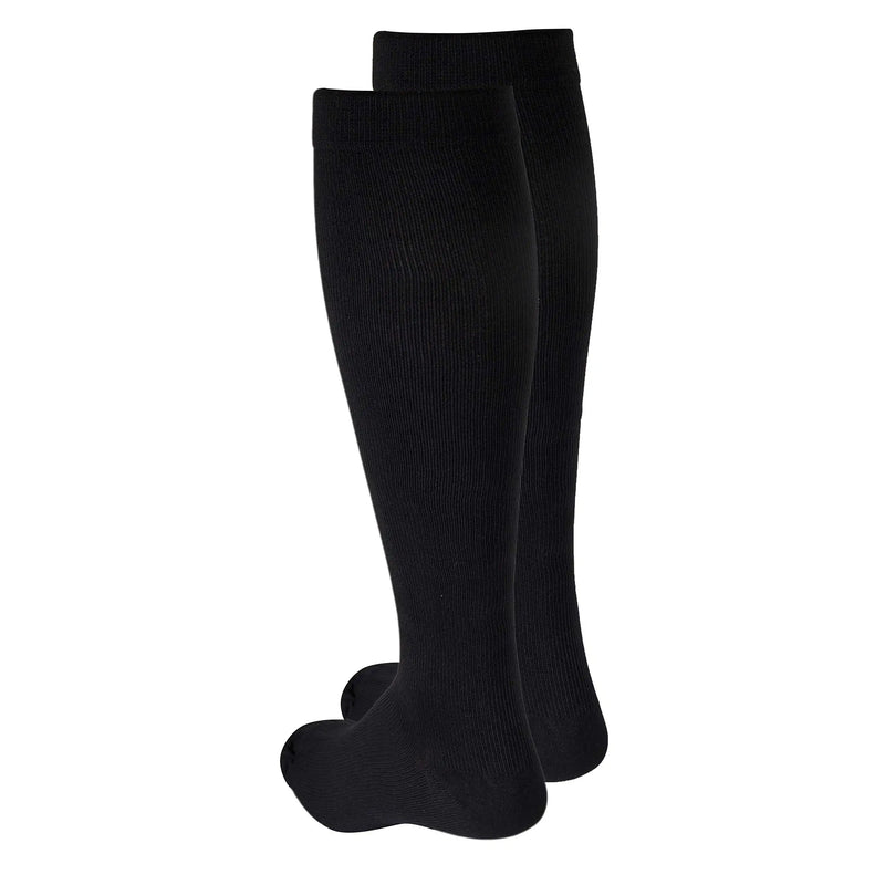 [Australia] - Truform Compression Socks, 15-20 mmHg, Men's Dress Socks, Knee High Over Calf Length Large (1 Pair) Black 