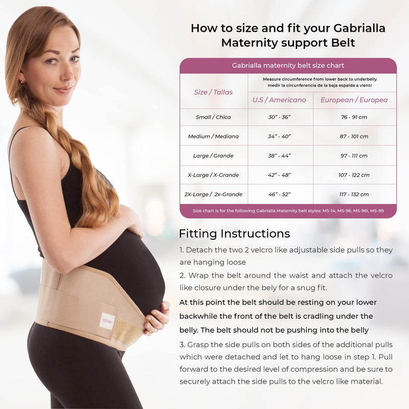 [Australia] - GABRIALLA Elastic Maternity Support Belt, Prevent Lower Back Pain and Stretch Marks, Lightweight Pregnancy Belly Band, Best Belly Band for Running and Exercising Moms, MS-96 B S Beige Small 