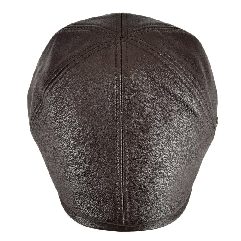 [Australia] - VOBOOM Lambskin Leather Ivy Caps Newsboy Hat 6 Panel Cabbie Beret Hat 7 1/8-7 1/4 Light Brown 